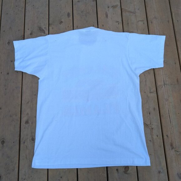 Vintage 1988 Single Stitch T-Shirt Men's XL White Calgary Flames Ice Hockey - Picture 7 of 8